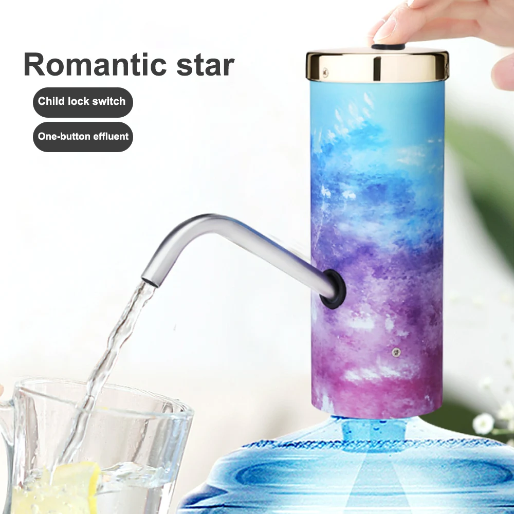 1PCs Water Bottle Pump USB Charging Wireless Auto Portable Electric Dispenser Romantic Stars Drinking | Бытовая техника