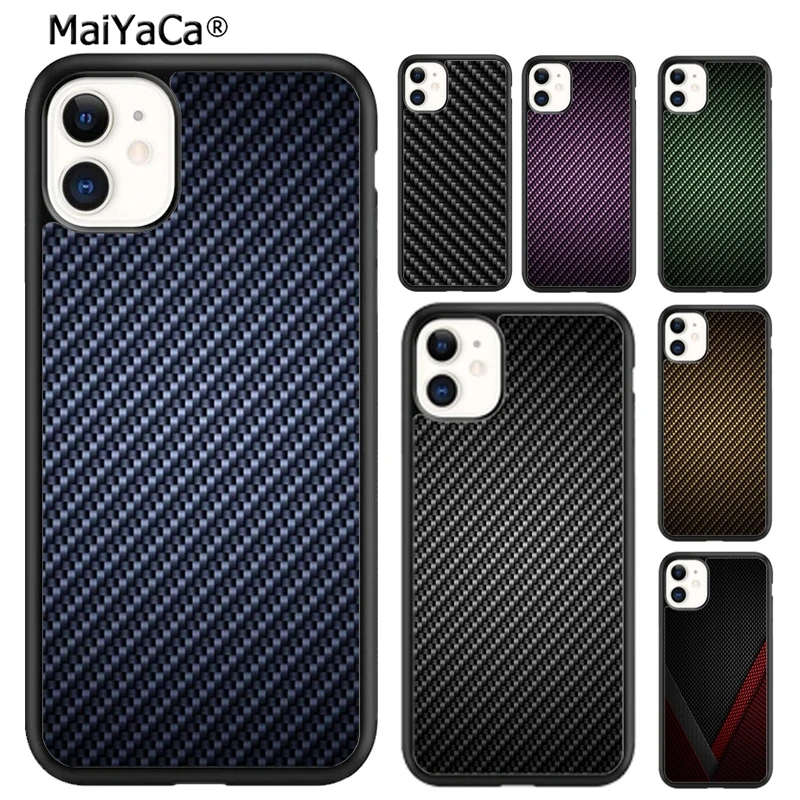 MaiYaCa чехол для телефона из углеродного волокна с рисунком iPhone 5s SE 6s 7 8 plus X XR XS 11 12 13