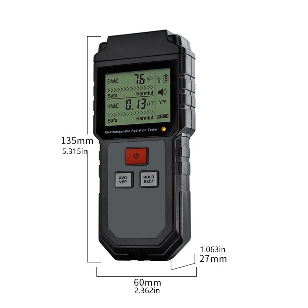 

RZ825 Electromagnetic Field Radiation Tester EMF Meter Counter Digital Dosimeter LCD Detector Measurement for Computer Phone