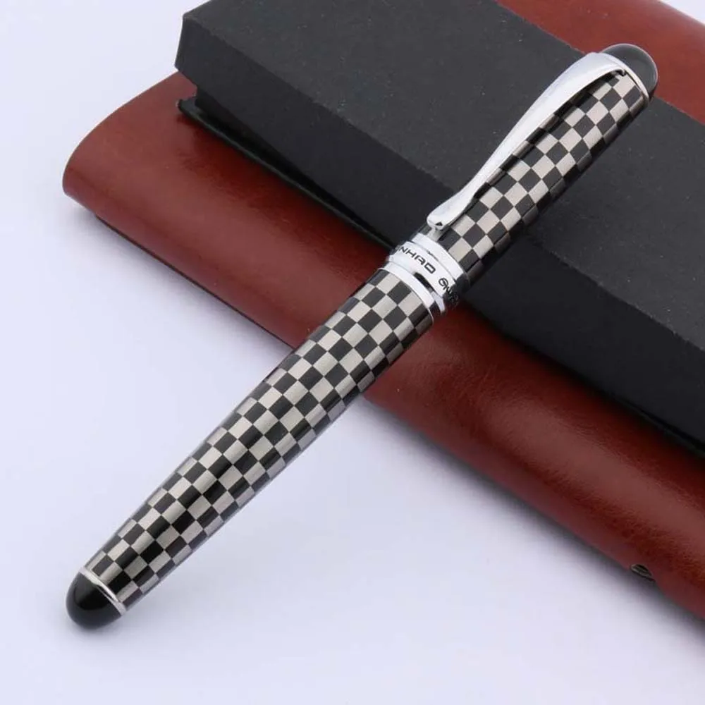 Цзиньхао черный белый квадрат серебристой отделкой шахматная доска перо для