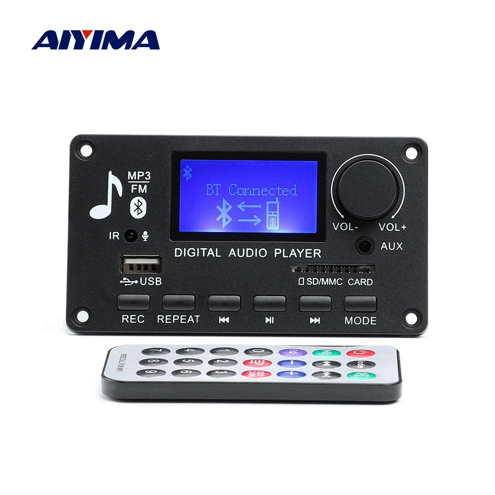 

AIYIMA MP3 Decoder Board Audio DAC USB Player WMA WAV FLAC APE HiFi Lossless Decoding With LCD Lyrics Display Recording TF FM