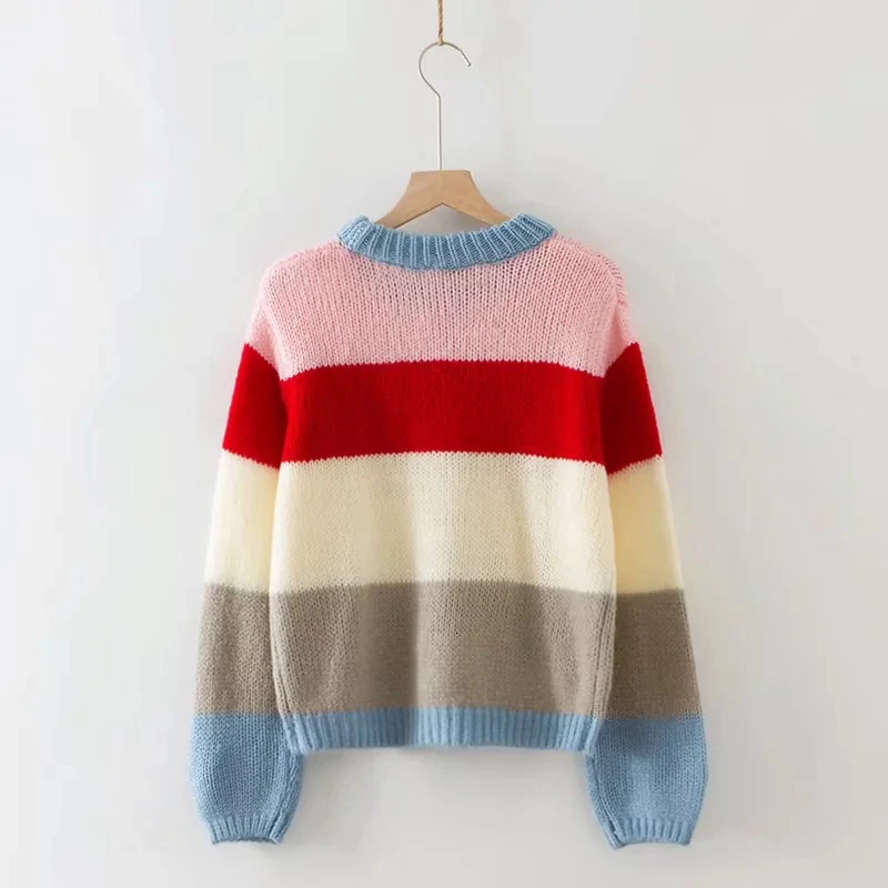 Женский трикотажный свитер CHICEVER повседневный пуловер с круглым вырезом и