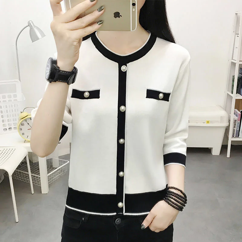 

Женский трикотажный пуловер с отложным воротником, Zz0961