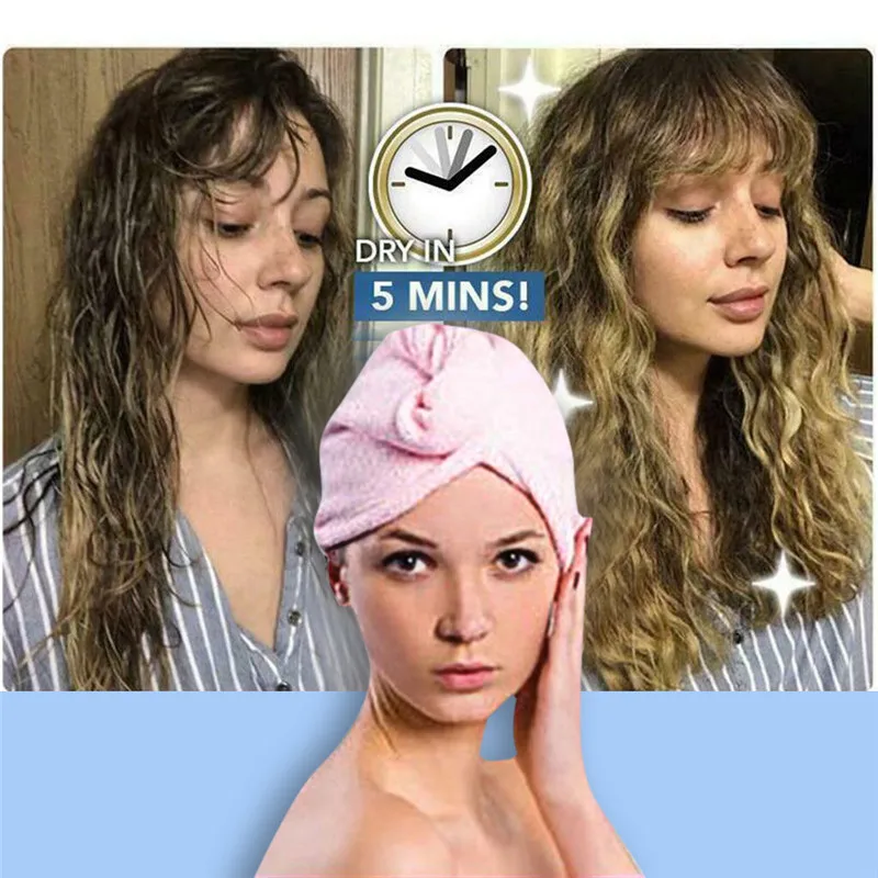 1pc Magically Dry Hair Cap Microfiber Towel Quick Magic Drying Tu rban Wrap Shower Bathing Hat czepek na wlosy @5 | Дом и сад