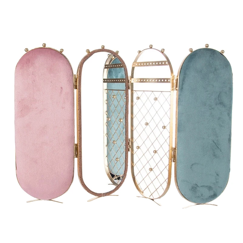 

Фланелевая Металлическая Витрина для сережек-гвоздиков, складная витрина для сережек и ювелирных изделий, подставка-держатель, коробка для...