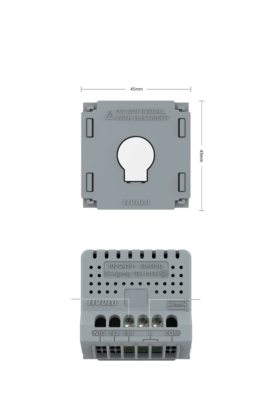 

LIVOLO Base Of Touch Screen ZigBee Switch,DIY 2Way Cross Acessories,Without Plate&Panel,For Replacement,DIY Products Radomly