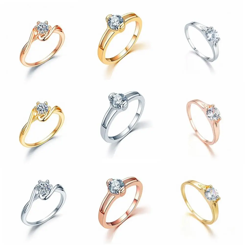 

2021 New Trend Ring Couple Ring Simple Wild Rose Gold Golden Romantic Wedding Rings