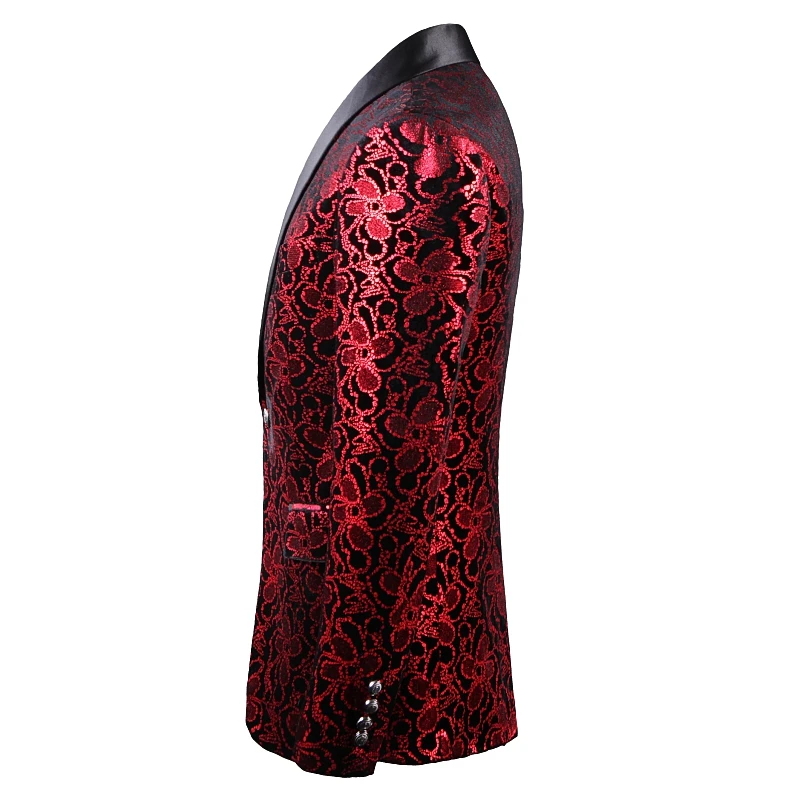 

Plyesxale Floral Blazer Men 2020 Spring Autumn Mens Blazers Casual High Fashion Prom Party Stage Costumes Homme Slim Fit Q740