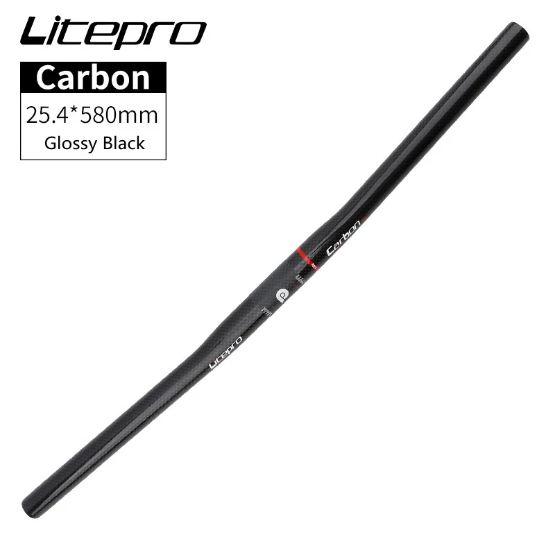 

LITEPRO Full Carbon Fiber Folding Bike Horizontal Handlebar 25.4*580mm Ultra Light Straight Handlebars Iamok Bicycle Parts