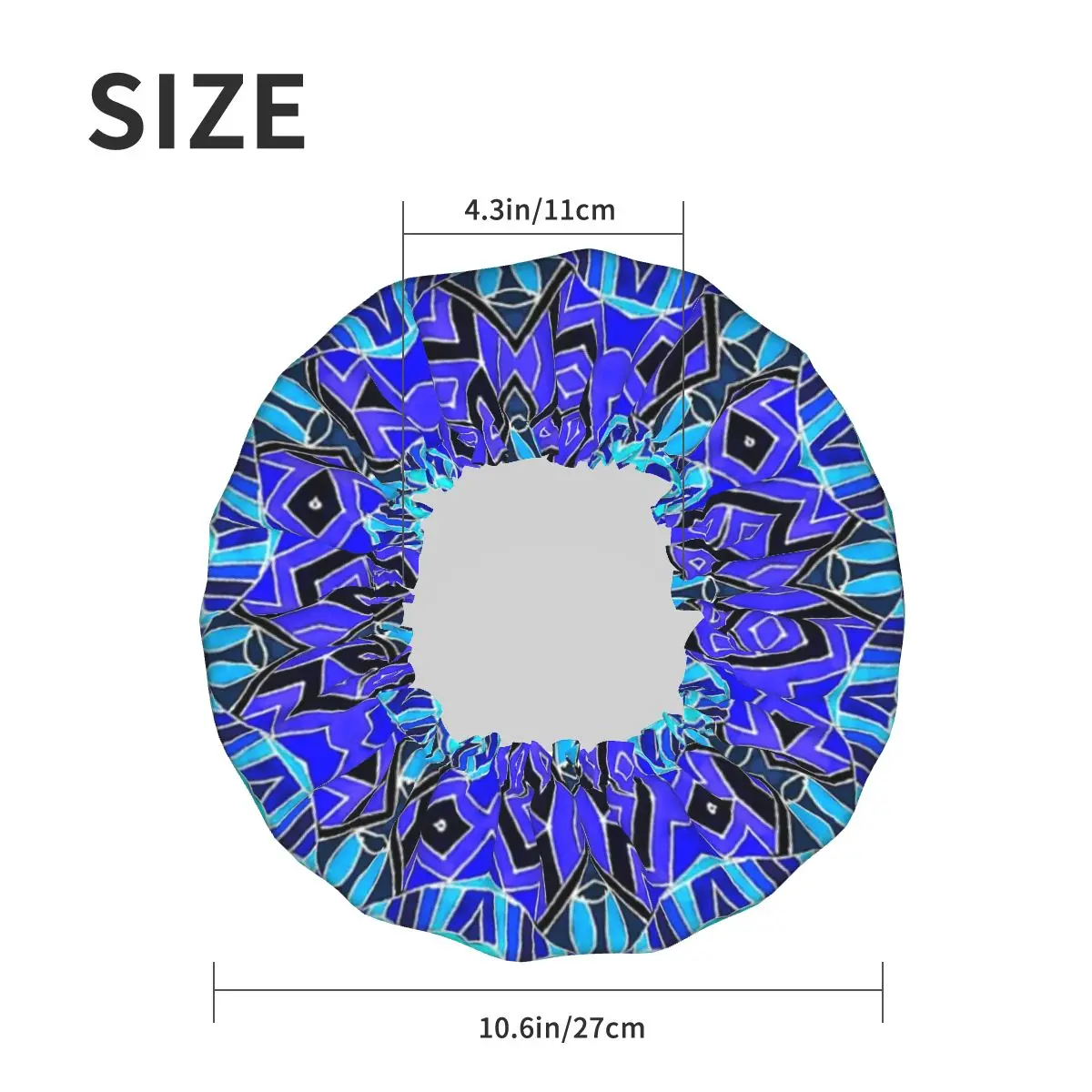 

Bold Tile In Blue And Purple Double waterproof shower caps Customized shower cap hair care drying accessories for women