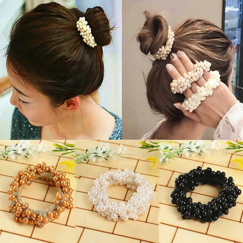 1 шт. элегантные повязки на голову с жемчужинами и бусинами эластичные для волос