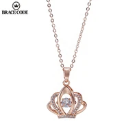 titanium steel necklace zircon crown pendant clavicle chain charm women necklace simple fine brand women necklaces gifts jewelry