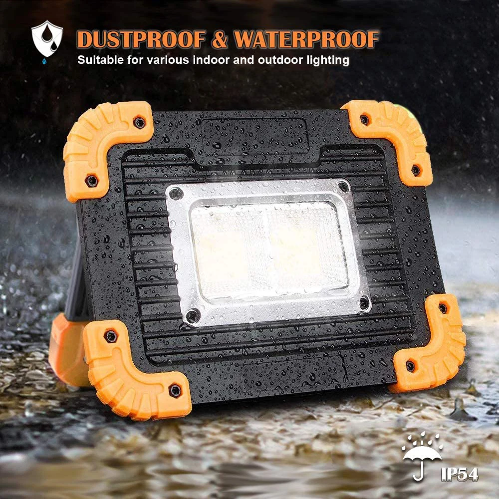 

Portable Spotlight Led Work Light USB Rechargeable Flashlight Outdoor Travel Lamp For Camping Lantern Use 18650 Battery 30W