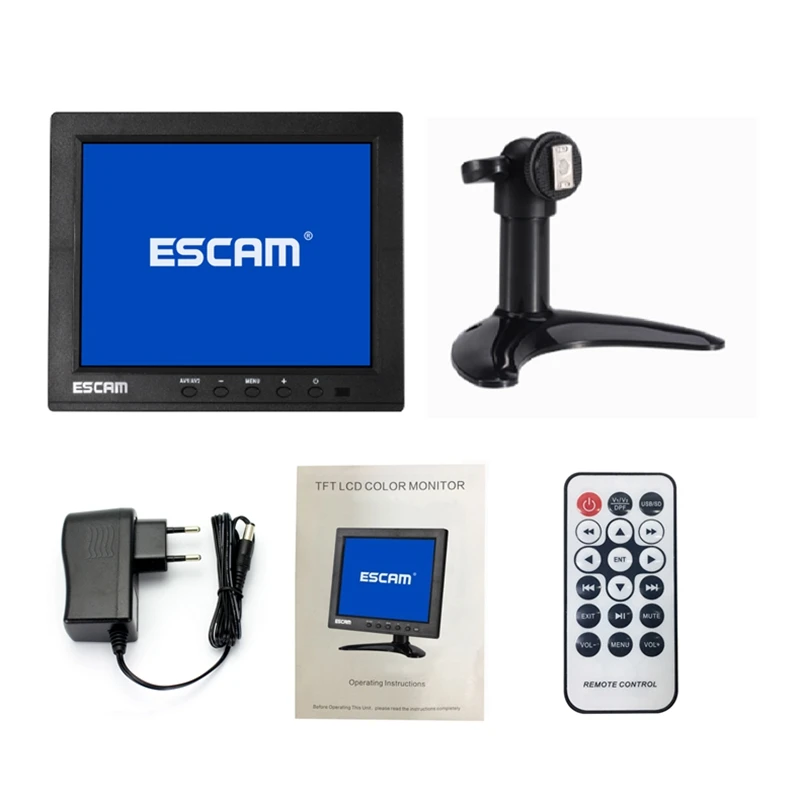 ESCAM T08 8 дюймов TFT LCD 1024x768 монитор с VGA HDMI AV BNC USB для ПК CCTV камеры безопасности |