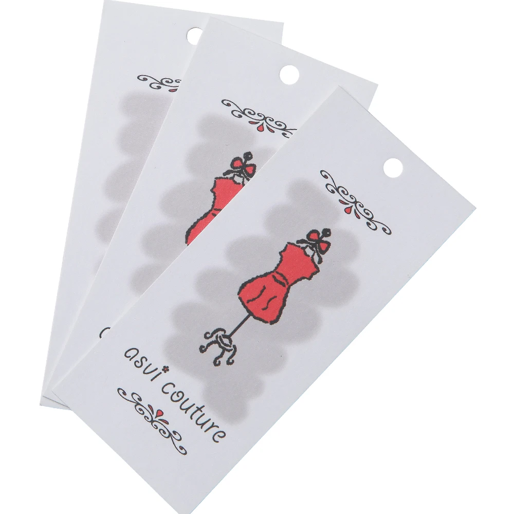 

200Pcs/Lot Print Paper Hang Tags For Garment Tag For Shoes Bags 300Gsm Paper Labels Customize Logo Price Tag Thank You Gift Tag