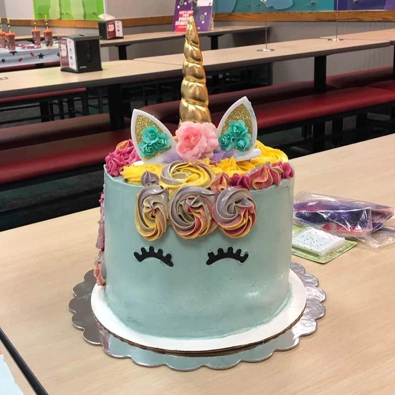Единорог ресницы Рог торт Топпер Радуга облако кекс Девочка День рождения