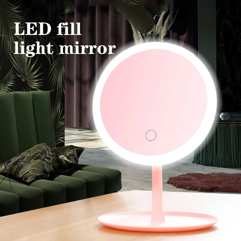 QDRR Makeup mirror with led light Dressing table beauty ring Beauty Tools For Photo fill small mirrors | Обустройство дома