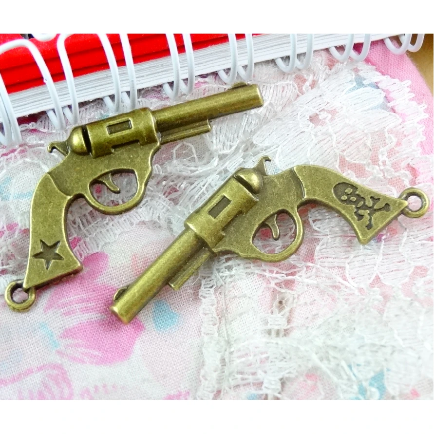 20 шт. 34*22 мм античный бронзовый Револьвер пистолет Подвески DIY ювелирные изделия