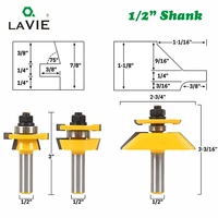 la vie 3pcs 12mm 12 shank rail stile router bit set door woodworking cutter mortise and tenon cutter woodworking tools mc03054