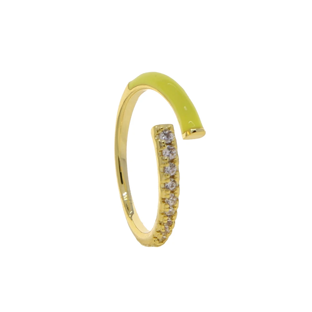 Рождественское Новое неоновое эмалированное женское кольцо золотого цвета с