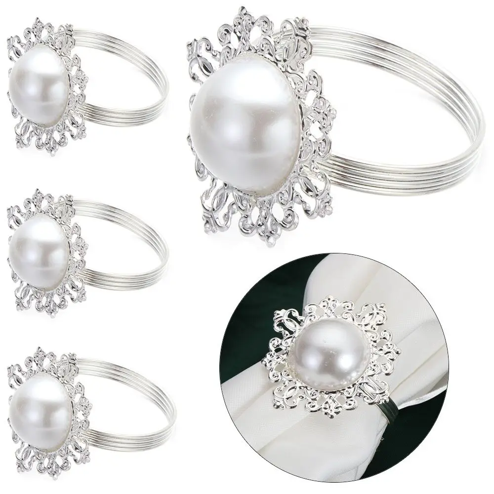 

Pearl Napkin Ring West Dinner Towel Napkin Ring Family Gathering Dinner Wedding Event Party Table Decoration Accessories Tool