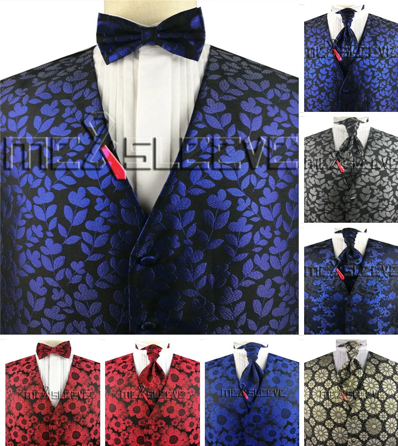 Бесплатная доставка красивый жилет премиум класса с синими листьями|Костюмные
