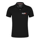 Рубашка-поло Mass Effect N7 мужская с короткими рукавами, хлопковая модная повседневная спортивная кофта с принтом для колледжа, однотонная, лето