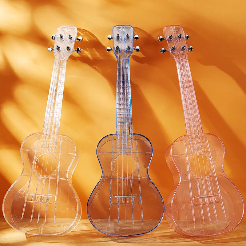 23 Inch Ukulele Professional Kids Beginner 4 String Instrument Transparent Ukulele Small Guitar Ukelele Barato Music tool AH50YL