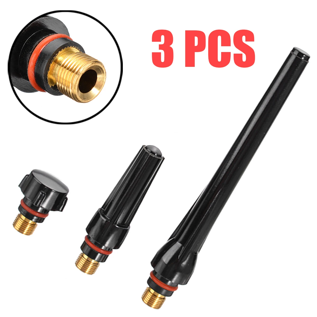 3pcs TIG Welding Machine Accessories Torch Long Mid Short Tig Back Caps 57Y02 57Y03 57Y04 For WP-17/18/26 Series | Инструменты