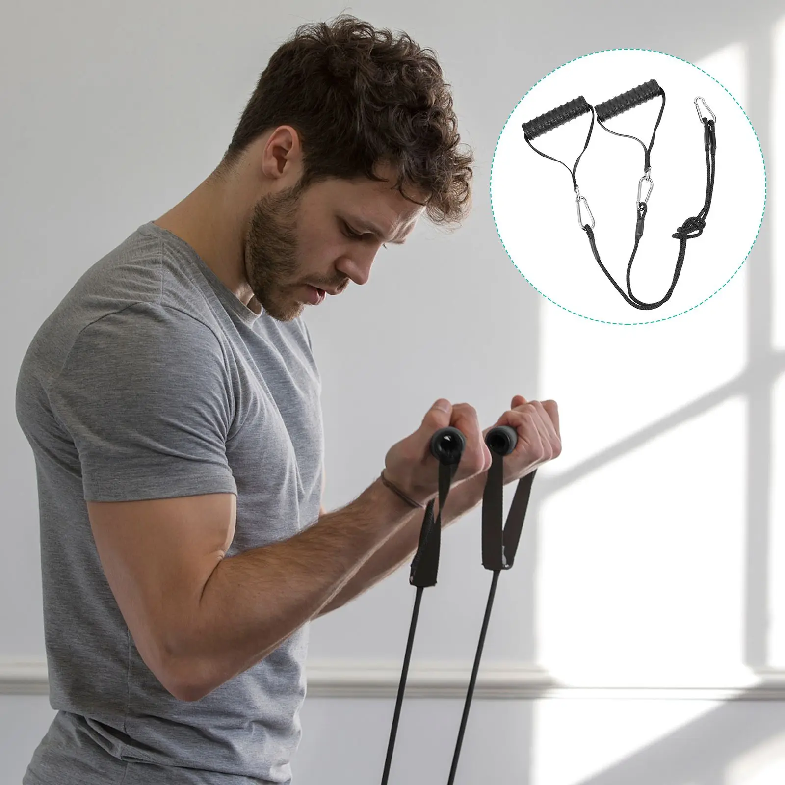 

1 Set Portable Durable Practical Pulley System Rope Gym Cable Tricep Pulldown Cable for Adults Women