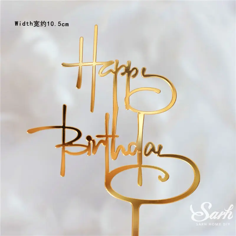 2pc birthday N 2 шт., золотой, черный, с надписью «Happy Birthday», «Oh Baby», крючок, топпер для торта, для выпечки, вечерние украшения, подарки на день Святого Валентина, юбилей, любовь - Цвет: 2pc birthday N