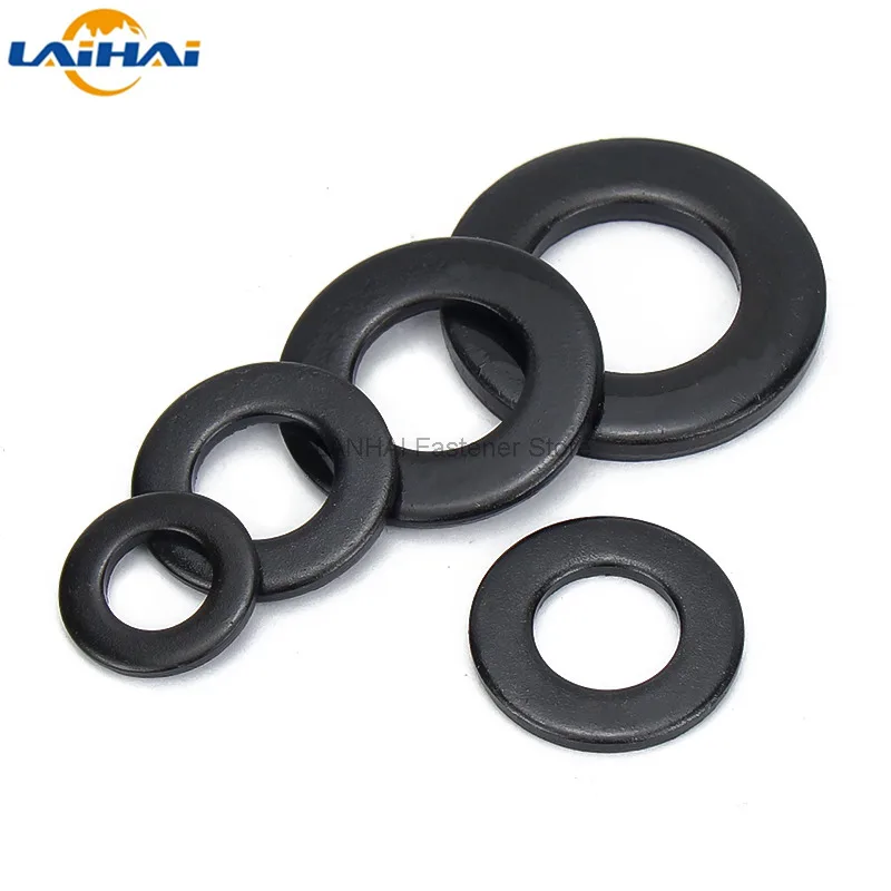 

10/100pcs M1.6 M2 M2.5 M3 M3.5 M4 M5 M6 M8 M10 M12 GB97 DIN125 Black 304 Stainless Steel Flat Washer Plain Gasket Pad