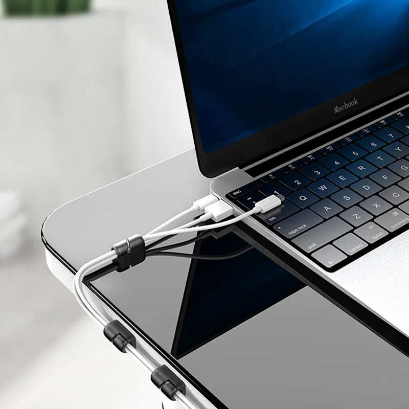 USB держатель кабеля для передачи данных защитный органайзер проводов на липучке