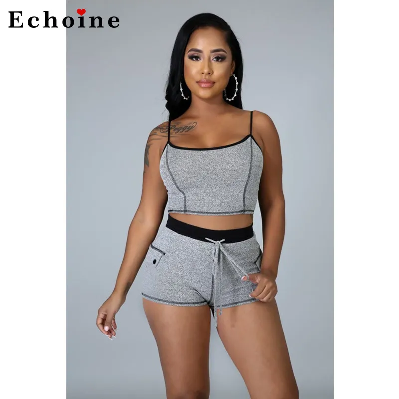 

Женский спортивный костюм из двух предметов, укороченный топ на тонких бретельках, эластичные леггинсы для фитнеса