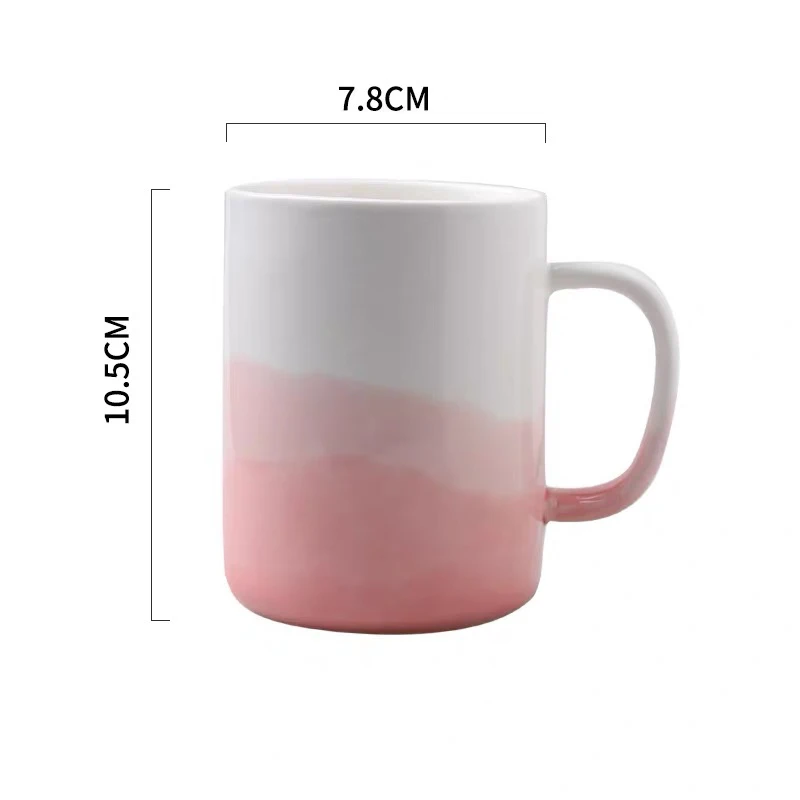 

European Style Ceramic Breakfast Milk Mug Large Capacity Coffee Mug Porcelain Creative Gradient Office Teacup Drinkware Gift