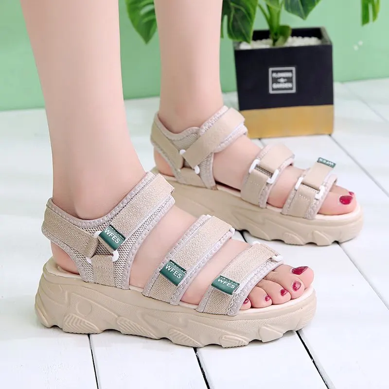 

Comfortable Sports Sandals Women 2021 Summer New Thick-soled Roman Sandals Women Casual All-match Fashion Beach Shoes Women