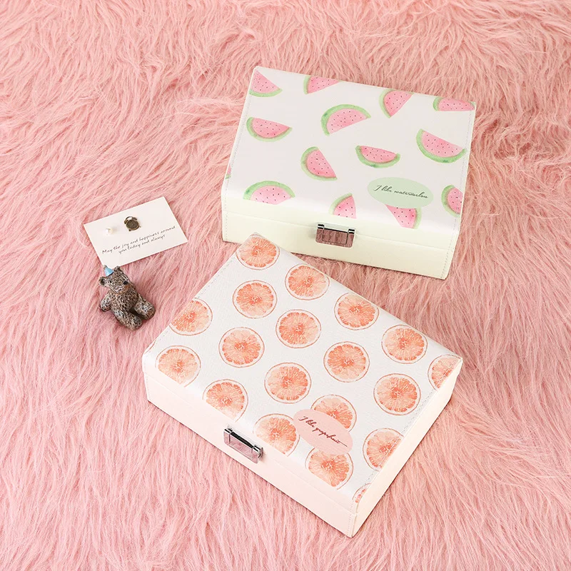 Простые портативные серьги коробка для хранения ювелирных изделий мультфильм