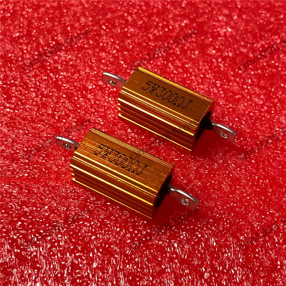 RX24-5W 300R 300RJ Power Metal Shell Case Gold Aluminium Wirewound Resistor 5W 300ohm 5% Automobile LED lamp resistors | Электроника
