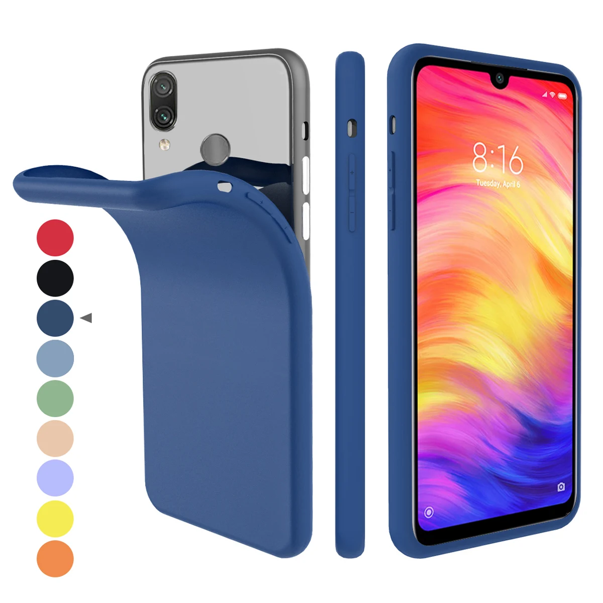 Чехол для Xiaomi Redmi Note 7 8 силиконовый чехол со встроенным бархатным покрытием