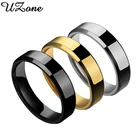 UZone 6 мм простые гладкие кольцо с гипотенузой из нержавеющей стали для свадьбы мужские футболки кольца для мужчин и женщин мужчин лучший подарок
