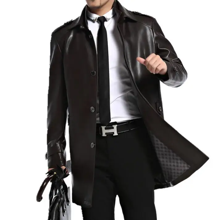 Мужская куртка из натуральной овечьей кожи длинная осенне-зимняя 2020 | одежда