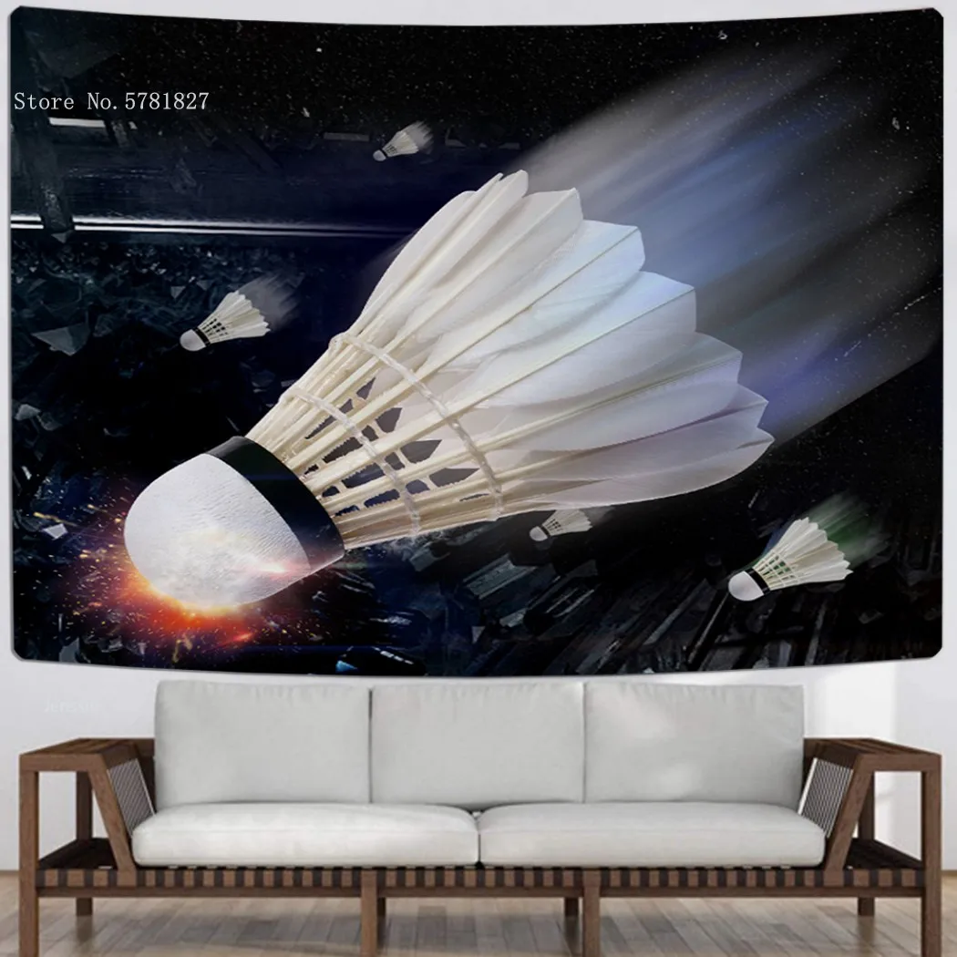 

Бадминтон гобелен Волан настенный смешной спортивный настенный гобелен для детей подростковый гобелен для спальни гобелен