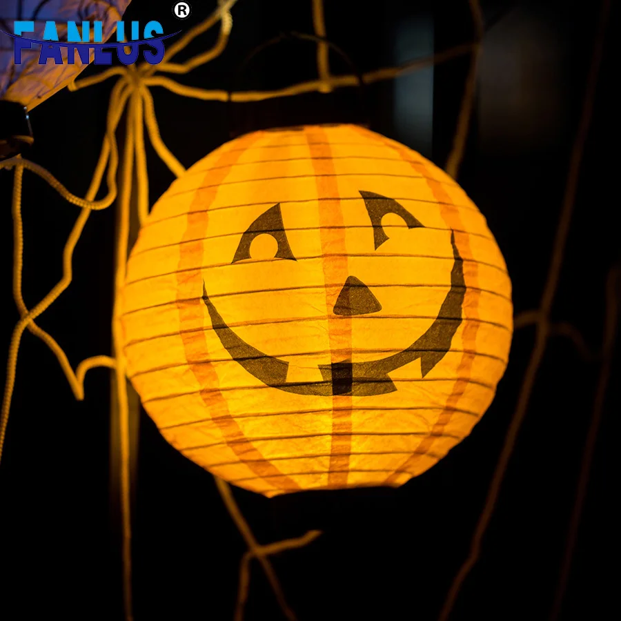 1 шт. тыквенная бумага праздничный светодиодный фонарь для Хэллоуина вечерние