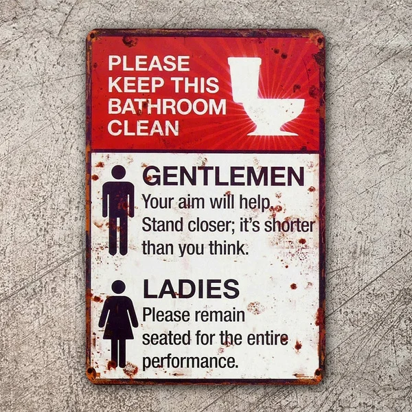 

Please Keep This Bathroom Clean, Retro metal Sign/Plaque, Gift, Home