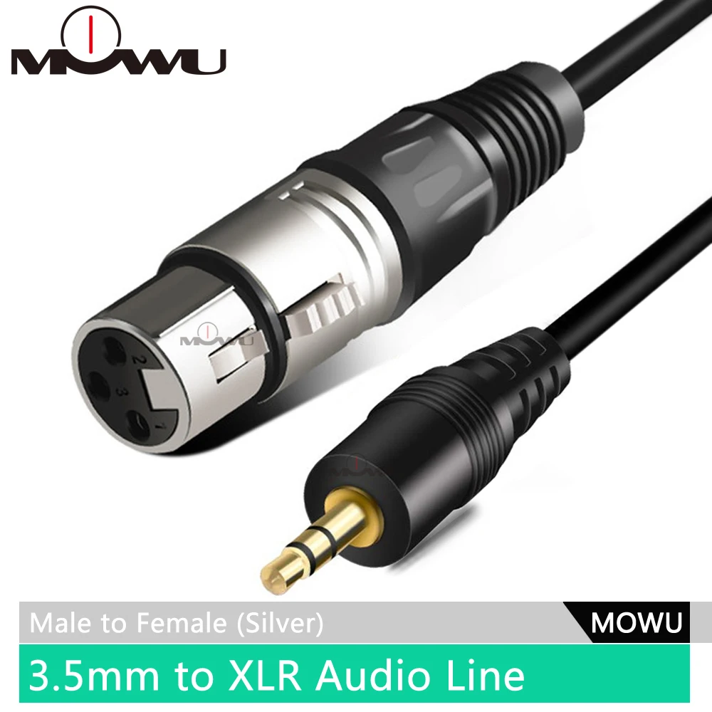 MOWU 3 5 мм разъем для XLR кабель мужчин и женщин профессиональный аудио микшера