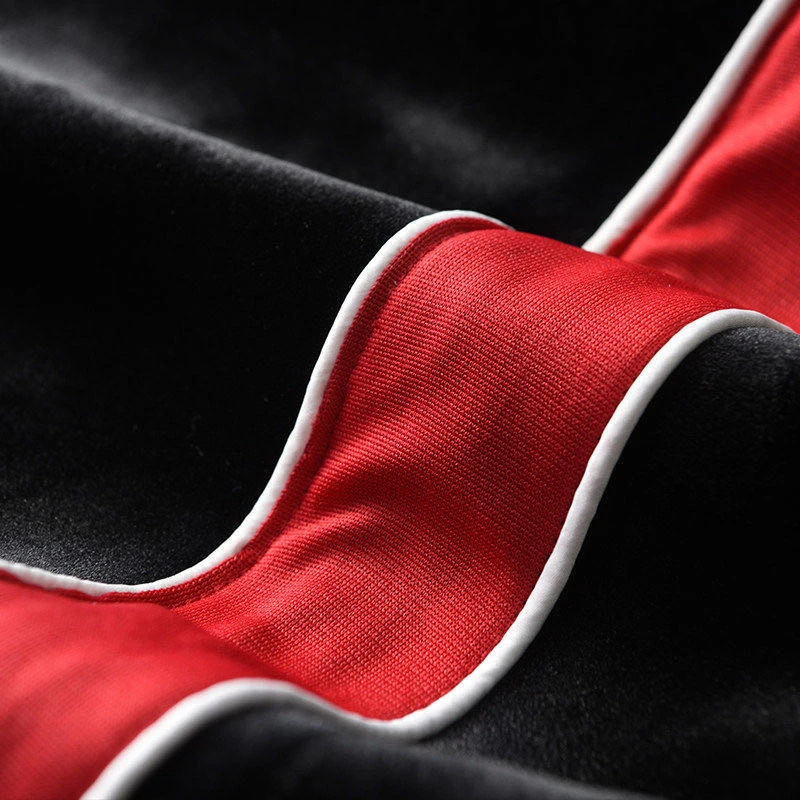 

autumn and winter new fashion thick double-sided gold velvet hooded comfortable suit men's slim casual sports two-piece suit