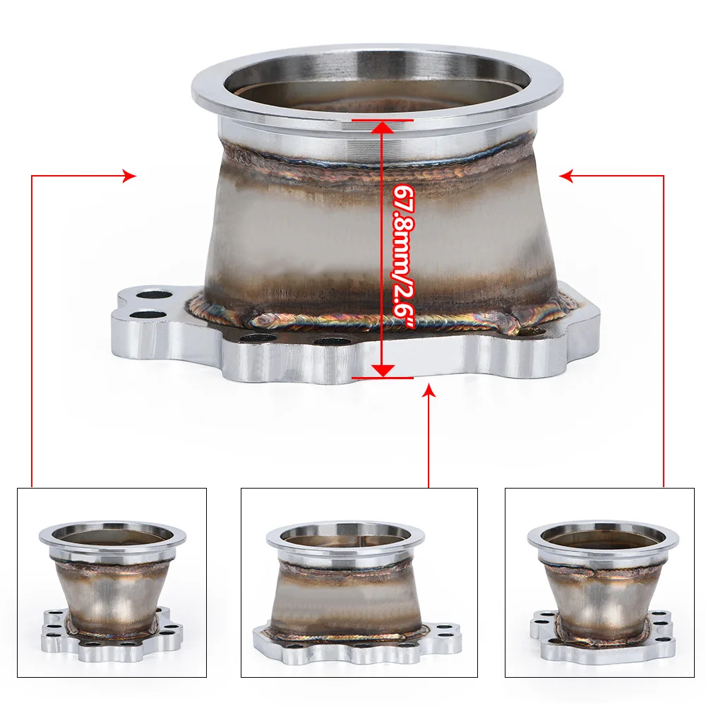Бесплатная доставка турбо адаптер фланец FORT25 T28 GT25 GT28 8 Болт до 3 &quotv band TURBO OUTLET DOWNPIPE