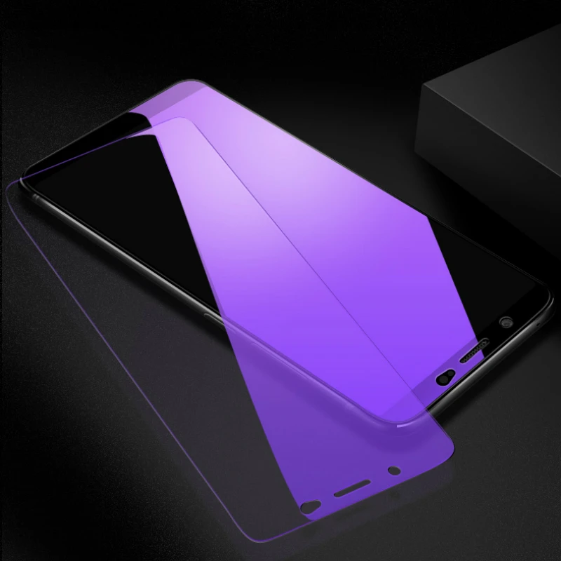 Закаленное стекло JGKK с защитой от синего света для VIVO V7 Plus V7Plus Y75 Y79 2.5D фиолетовый