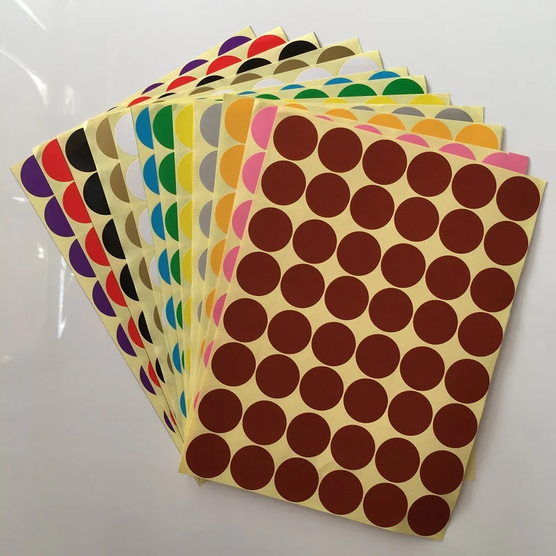 Круглая цветная кодированная метка 16 мм кодовая этикетка самоклеющаяся