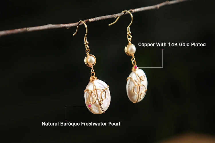 

GREEN PURPLE Natural Fresh Water Pearl Drop Earrings For Women Girl Wedding Engagement Handmade Jewellery Orecchini Donna